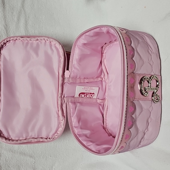 Barbie Jeweled Logo Pink Make-up Bag Limited Edition Cute Cosmetics Bag - Picture 5 of 7